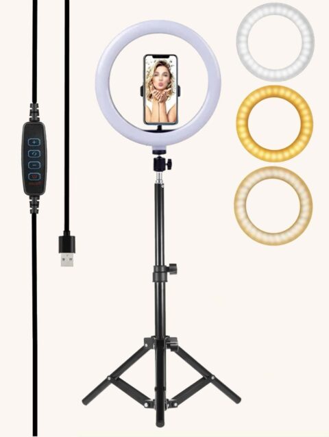 18-Inch Dimmable LED Ring Light with Tripod Stand