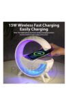 Smart LED Lamp, Clock, Wireless Fast Charge, Bluetooth Speaker All In One