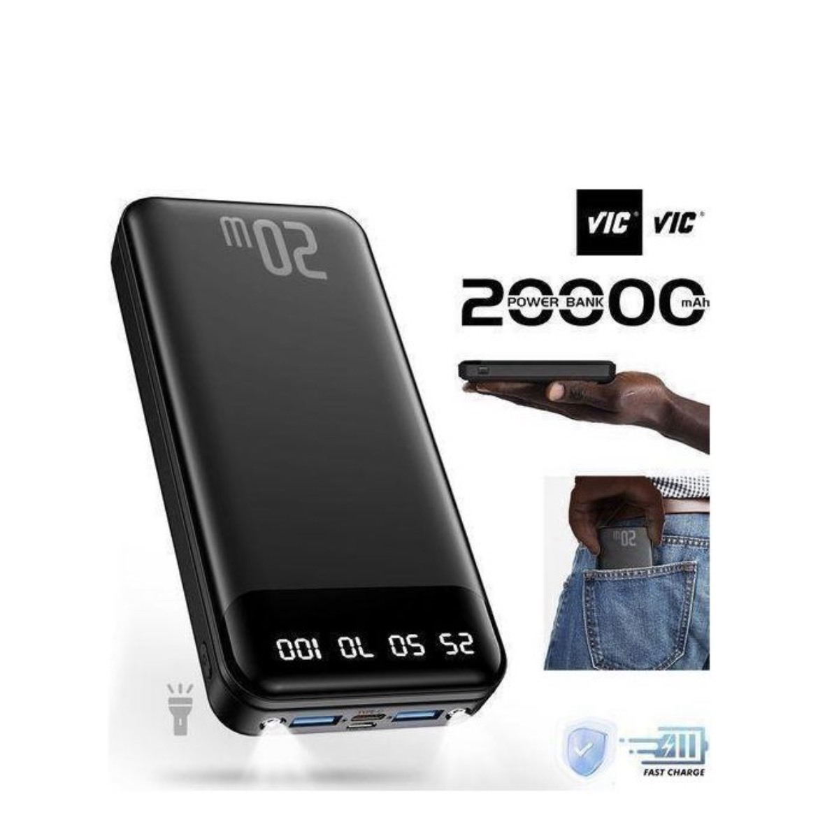 ₩20000mAh Power Banks 74Wh Portable Charger
Ultra Slim Battery Pack( Type C Input)