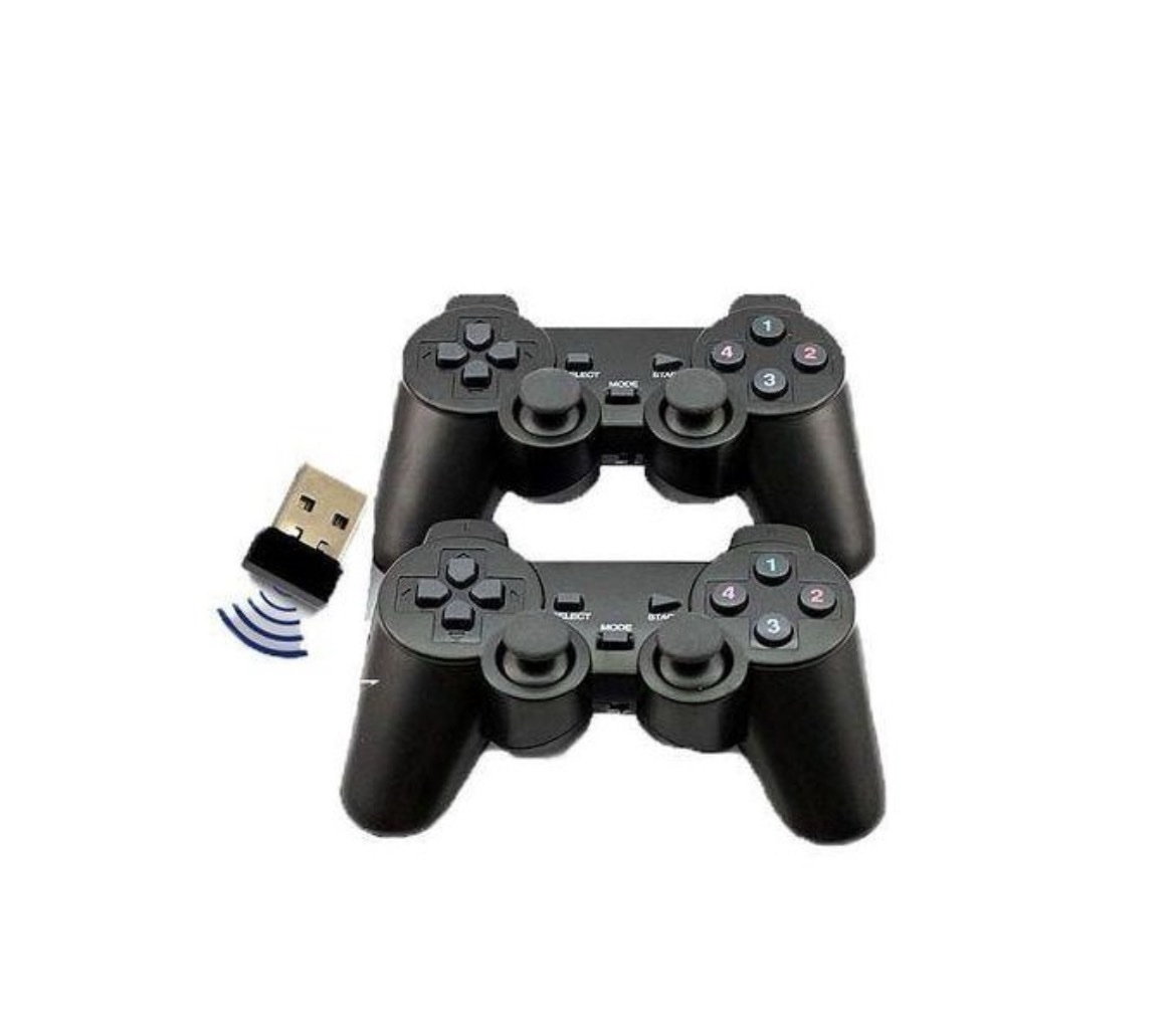 Twin Wireless Vibration Gamepad/Controllers - Black