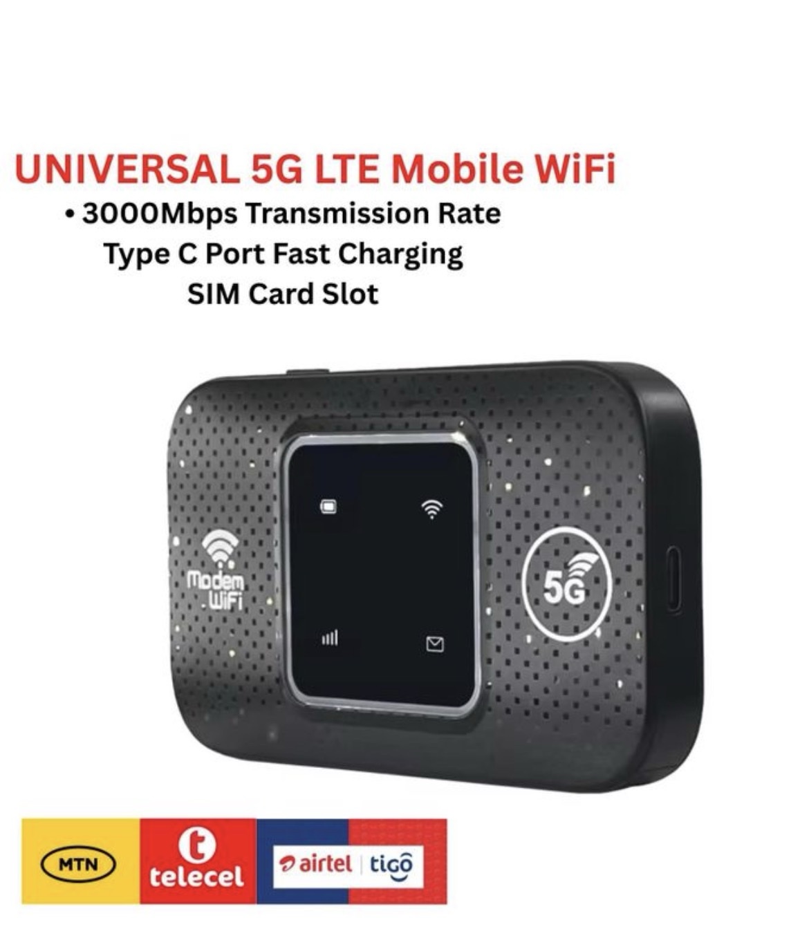 All Network 5G Portable WIFI Router with Sim Card Slot for Travel Support