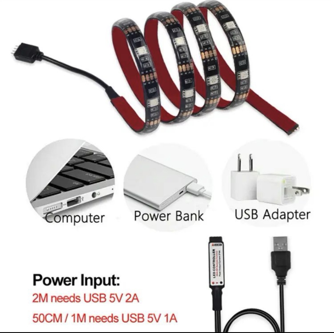 5M RGB LED Strip Lights – Music Sync, Color Changing, Remote & App Control. Perfect for bedrooms, gaming setups, and parties!” - Image 2