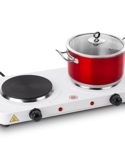 Double Burner Electric Hot Plate — Portable Table Top Cooker